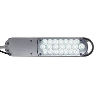 LED-bordlampe MAULatlantic, sølv, højde 38 cm, klemmefod
