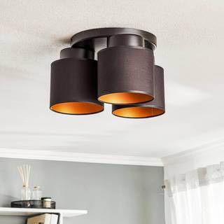 Loftlampe Soho cylindrisk 3 lyskilder sort/guld