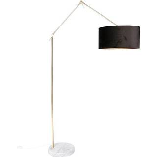 Moderne gulvlampe guld velour skærm sort 50 cm - Redaktør