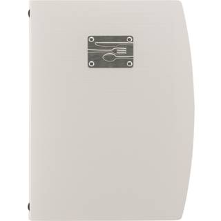 Securit RIO menuomslag A4 med bestikdesign hvid