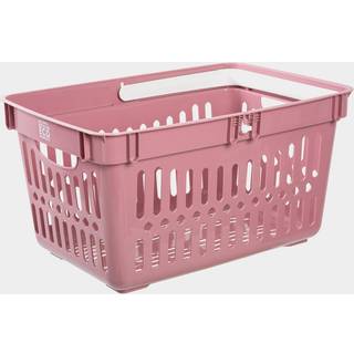 Indkøbskurv / opbevaringskurv i plast Nordiska Plast My Own ECO, gammelrosa/hvid, 480 x 330 x 250 mm, 27 liter
