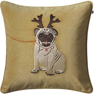 Chhatwal & Jonsson Holiday Dog Pudebetræk 50x50 Cm Masala Yellow - Pyntepuder & Betræk Bomuldsfløjl Skovgrøn - CC990133-16V