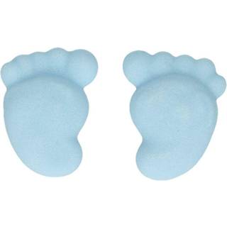 Sukker Dekorationer Baby Feet Blue - 16 stk., FunCakes