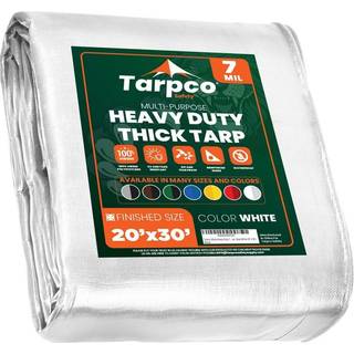 Tarpco Safety Heavy Duty 7 Mil Tarp Cover Vandt?t UV -resistent rip og t?re bevis Poly Tarpaulin med forst?rkede kanter til tagcamping Patio Pool