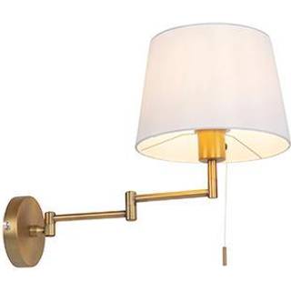 Bronze væglampe med hvid hætte og justerbar arm - Ladas Deluxe