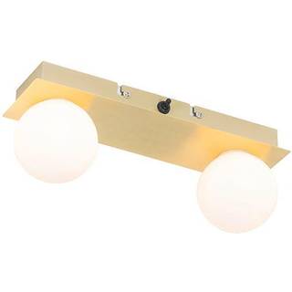 Væglampe guld 28 cm IP44 2-lys med switch - Cederic
