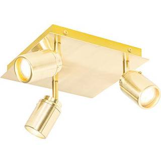 Moderne badeværelsesspotlight messing firkantet 3-lys IP44 - Ducha