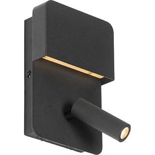 Moderne væglampe sort inkl. LED med USB og læselampe - Robin