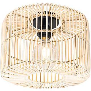 Orientalsk loftslampe sort med rattan - Maud