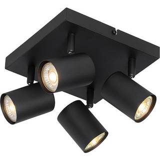 Moderne loftslampe sort 4-lys justerbar firkantet - Jeana