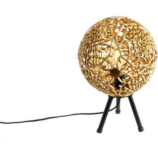 Art Deco bordlampe trebenet guld - Maro