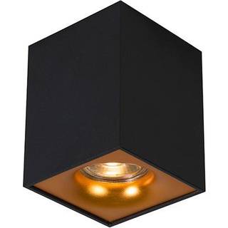 Moderne spotlight sort med guld - Quba Delux
