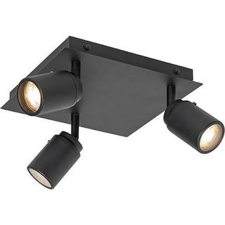 Moderne badeværelsesspotlight sort firkantet 3-lys IP44 - Ducha