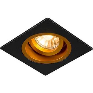 Nedfældet spotlight sort med guld 9,3 cm drejelig og vippbar - Chuck