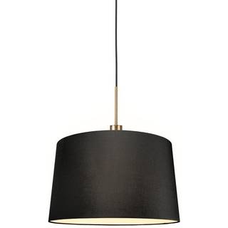 Moderne hængelampe bronze med skærm 45 cm sort - Combi 1