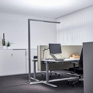 Arcchio LED-gulvlampe til kontor Jolinda, sølv, CCT, sensor,