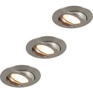 Sæt med 3 indbyggede spotlights stål inkl. LED IP44 - Relax LED