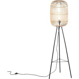 Smart rustik gulvlampe rattan inkl. WiFi A60 - Manila