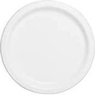 8 stk . Paptallerkener hvide 23 cm - (Plastfri)