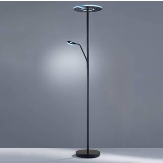 LED-gulvlampe Dent, sort, 180 cm, CCT, 2 lyskilder