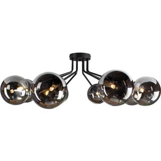 Neptun loftlampe, sort, 8 røgglaskugler