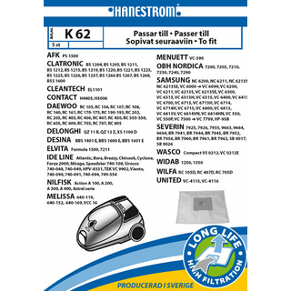 hanestroem Vacuum Cleaner Bags K62 - 5 pcs