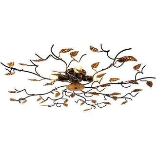 Vintage loftslampe sort med guld 80 cm 4 lys - Foglie
