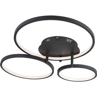 Moderne loftslampe sort inkl. LED og lysdæmper - Rondas