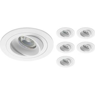 Fordelspakke 6x Noxion Forsænket Spot Logic MR16 Vipbar Hvid | Udsnit 80mm - GU10 sokkel