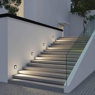 Arcchio LED-vægindbygningslampe Zamo, sort, 11 cm, IP65