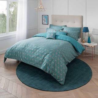 Sam Faiers Sam Faiers Teal Blue Caspia Deco 100% Cotton Duvet Cover and Pillowcase Set
