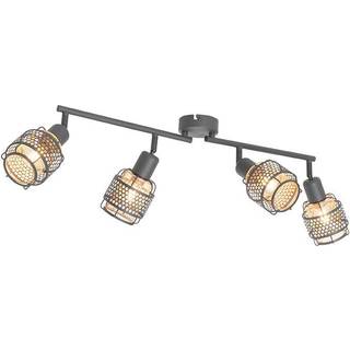 Design loftslampe sort med guld 4-lys lang - Noud