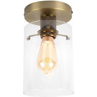 Moderne loftslampe bronze med glas - Dome