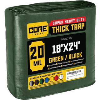 Kerne tarps ekstrem kraftig 20 mil tarp cover vandtæt UV -resistent rip og tåre bevis poly tarpaulin med forstærkede kanter til tagcamping gårdha