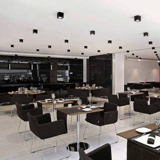 Milan Dau Spot loftlampe i kubeform, sort
