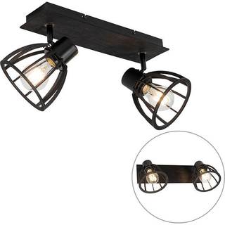 Industriel loftslampe sort 2-lys - Fotu