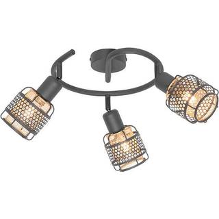 Design loftslampe sort med guld 3-lys rund - Noud