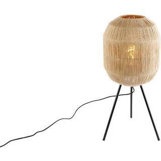 Oriental bordlampe sort med jutetov - Riki