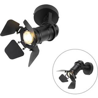 Industriel studie-spotlight sort GU10 med klapper - Movie