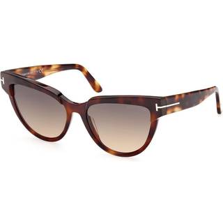 TOM FORD Kvinde FT0941 Nadine 55B Solbriller Acetat Havana Grå Cat Eye Normal Skygge