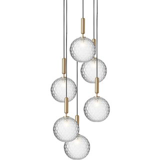 Nuura Miira 6 Pendel Stor Messing & Klar Optic
