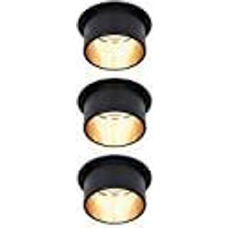 Paulmann Gil LED-indbygning, mat sort/guld, 3 stk