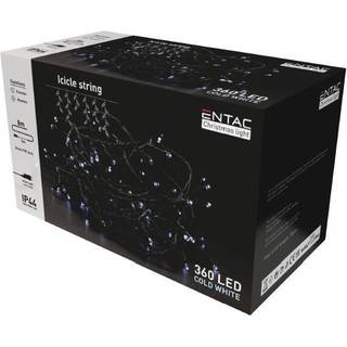 Outlet: 8 m. kold hvid LED iskrystal lyskæde - 360 LED, IP44 udendørs, 230V