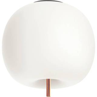 kdln loftlampe Kushi, kobberfarvet/hvid, Ø 16 cm, glas
