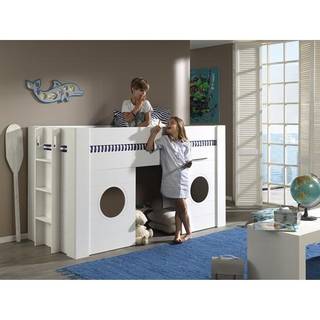 Halvhøj seng til børn 90 x 200 – Freya, hvid