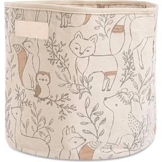 Crane Baby Fabric Storage Bin til b?rnehave og sm?b?rn leget?j opbevaring til drenge og piger skovdyr 13 """" W x 12 """" H