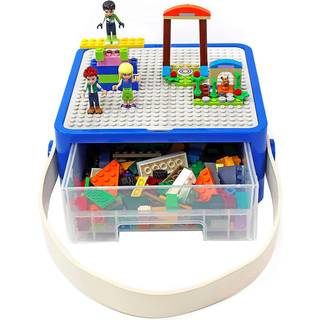 Bins & Things Storage bin Box Organizer - Building Blocks Containers Storage and Toy Suitcase - Kids Toy Storage Organizer til små dukker og tilb