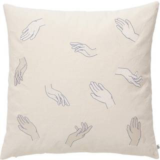 Broste Copenhagen Touch pudebetræk 50x50 cm Intense blue-off white
