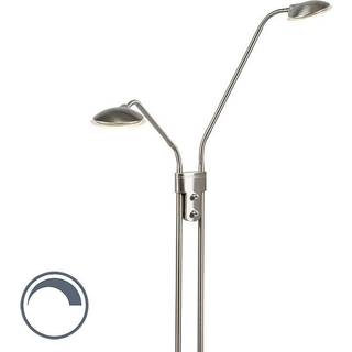 Moderne stålgulvlampe med læselampe inkl. LED - Eva