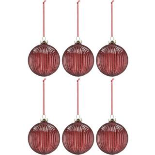 Scandi Living Holiday juletræskugler 6-pak Red